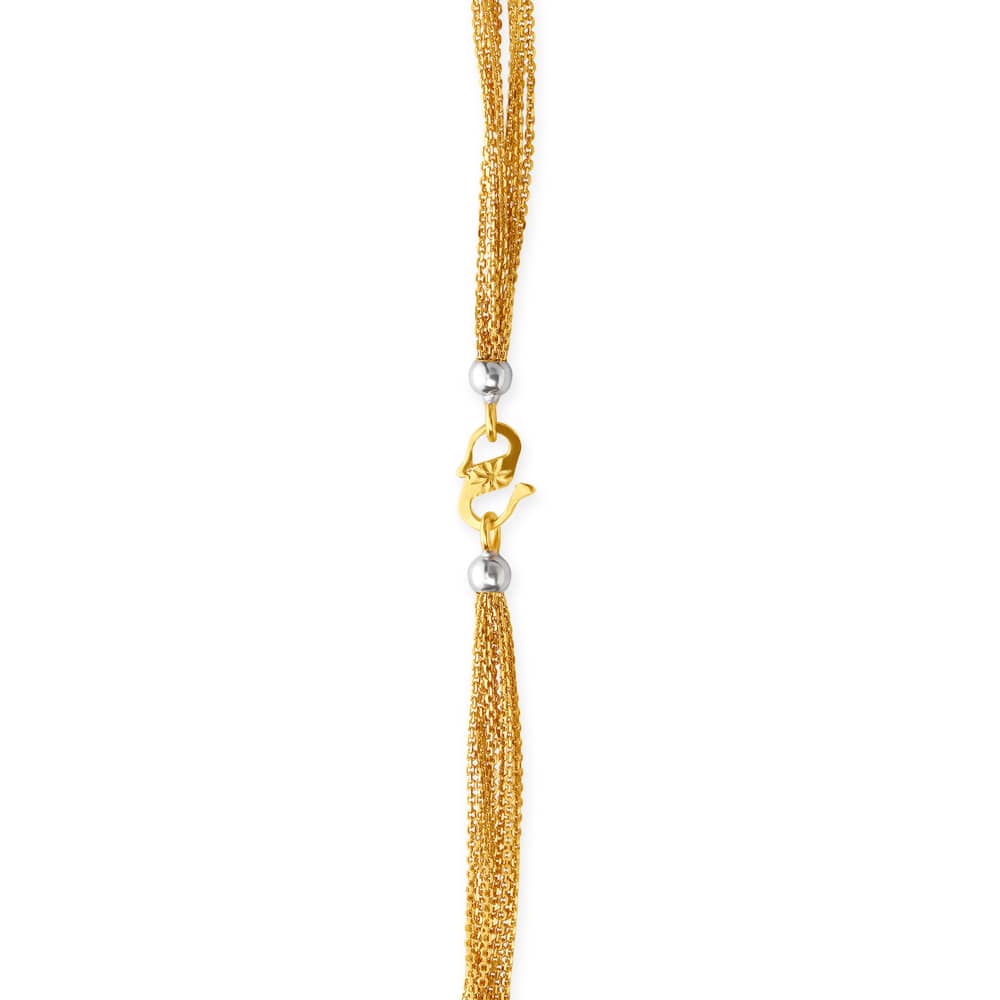 Floral Dual Toned Gold Chain - Image 2