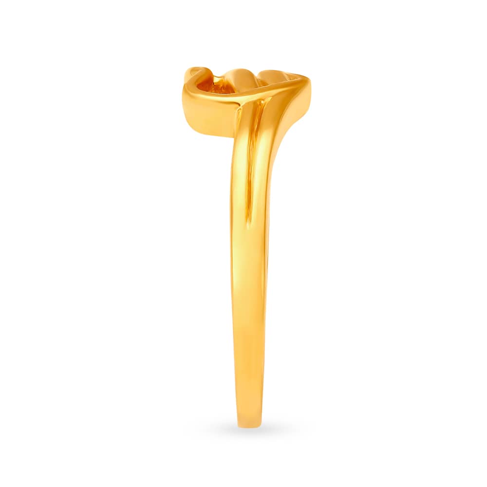 Classic 22 Karat Yellow Gold Heart Finger Ring - Image 2