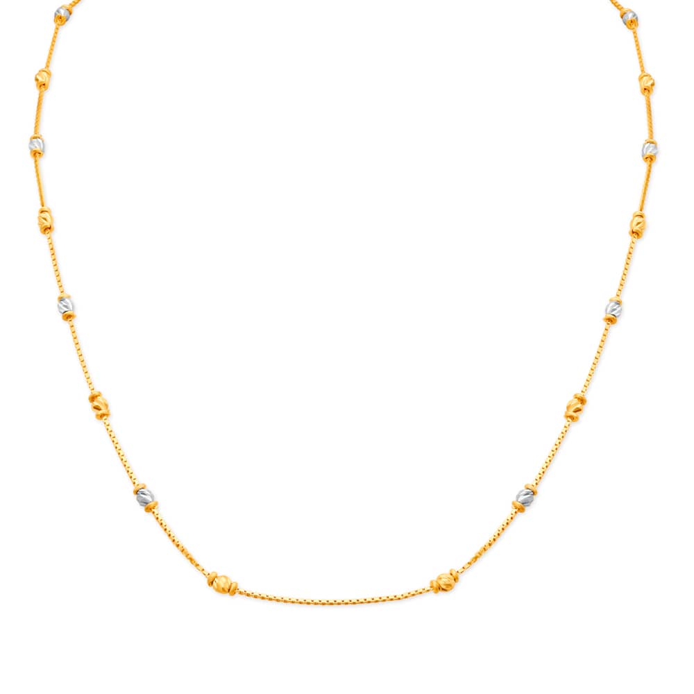 Contemporary Sleek Gold Bead Chain