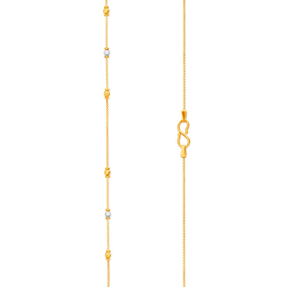 Contemporary Sleek Gold Bead Chain - Image 2